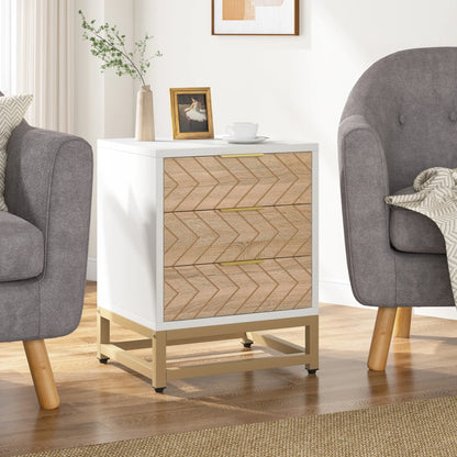 Tribesigns Set of 2 Modern 3-Drawer Nightstands