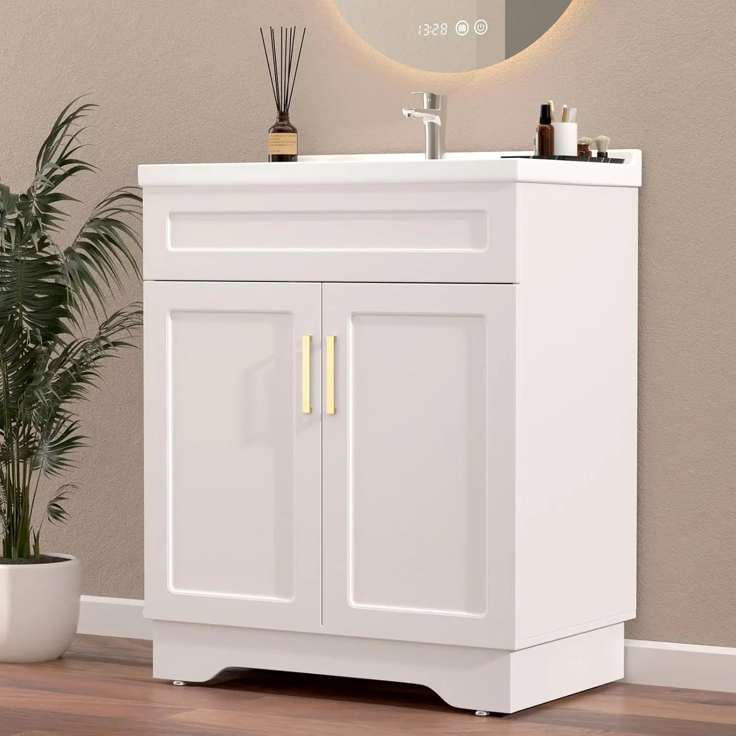 32 Inch Bathroom Vanity with Ceramic Sink