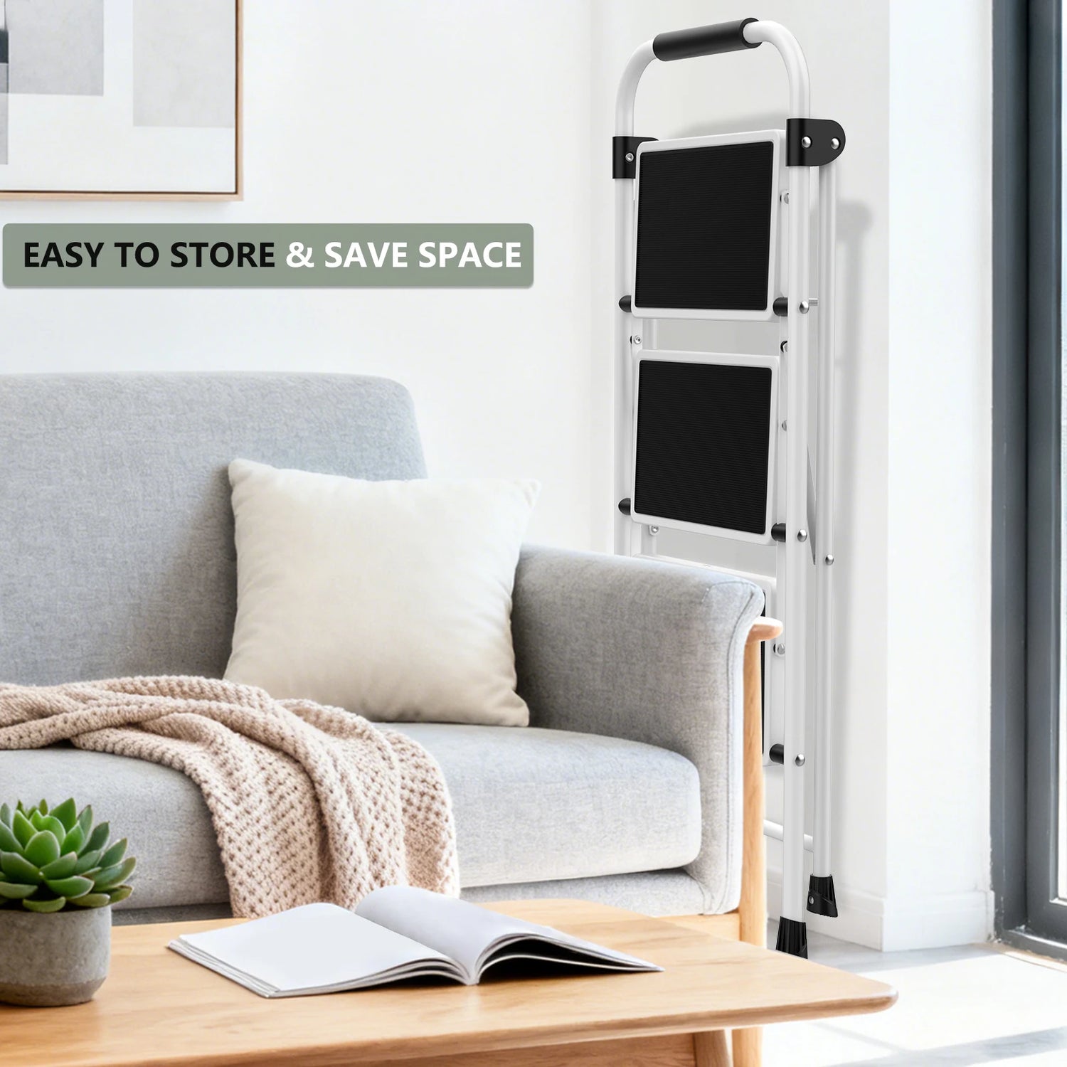 JHK Folding 3-Step Step Stool