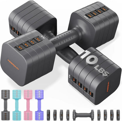 Set of Two 5-in-1 Adjustable Dumbbell Set