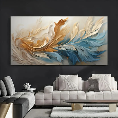 Modern Abstract Gold Feather Interior Wall Art Decoration