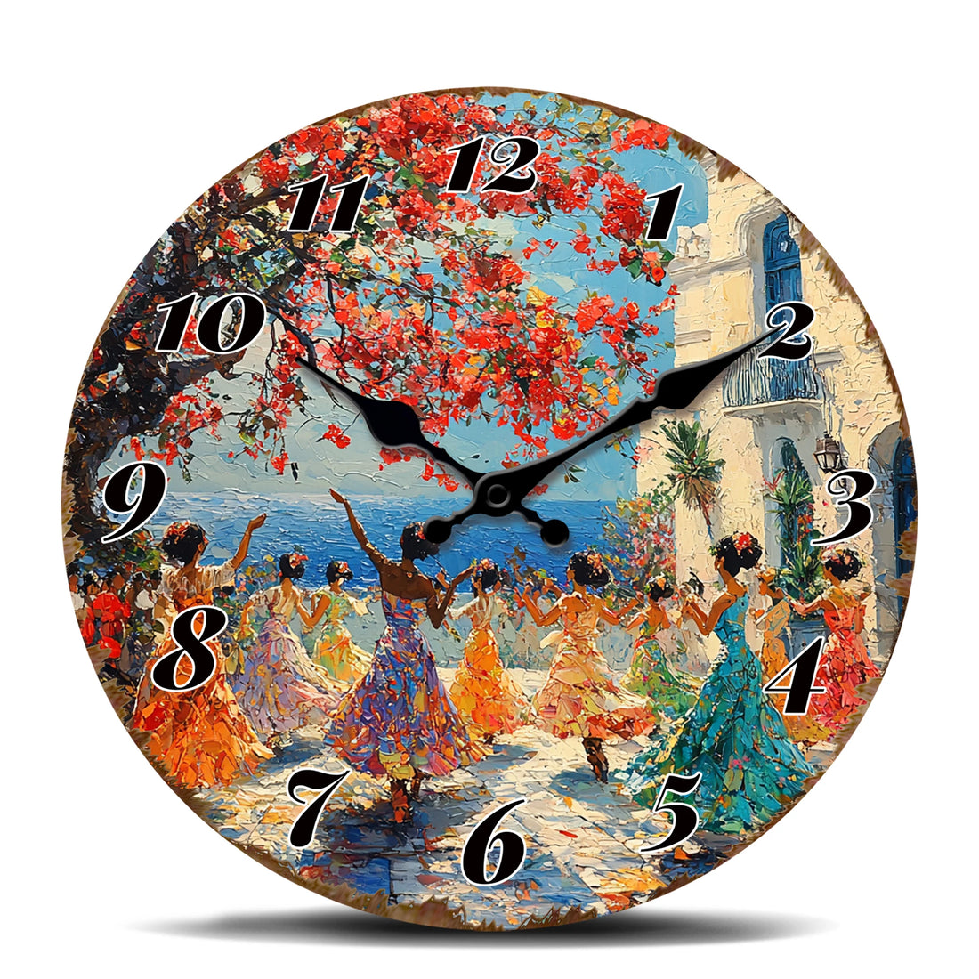 Round Vibrant Dancers Wall Clock