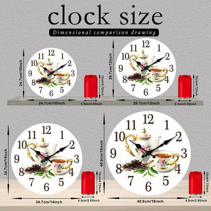 Modern Round Teacup and Pot Wall Clock