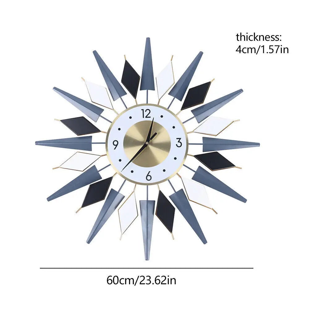 Mid Century Large Silent Wall Clock