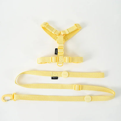 Adjustable Puppy Harness Set Reflective Dog Collar and Leash for Small Dogs Macaron Color Cat Safe Walking Gear Dog Accessories