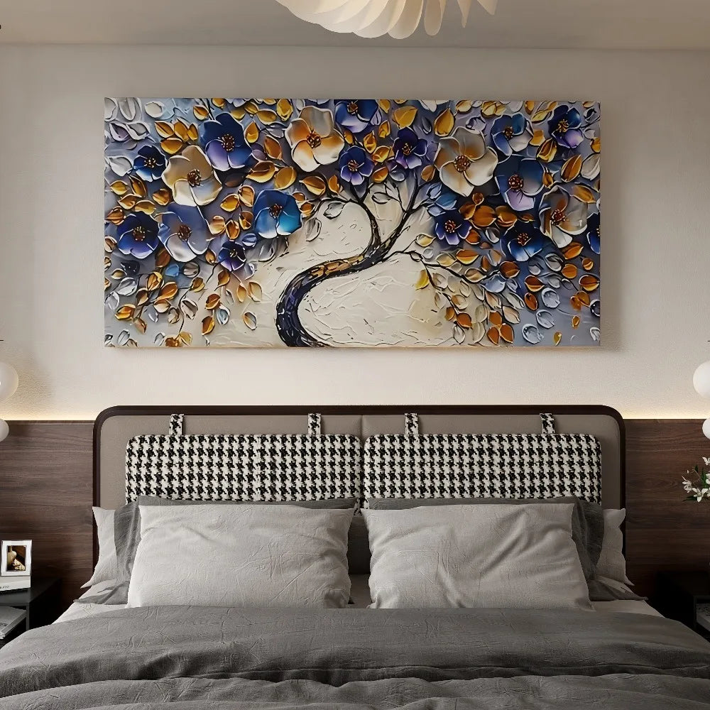 Large Boho Style Floral Tree Interior Wall Art Decoration