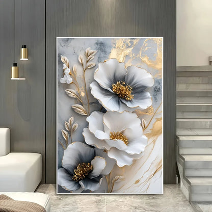 Modern Luxury Floral Mural Wall Art