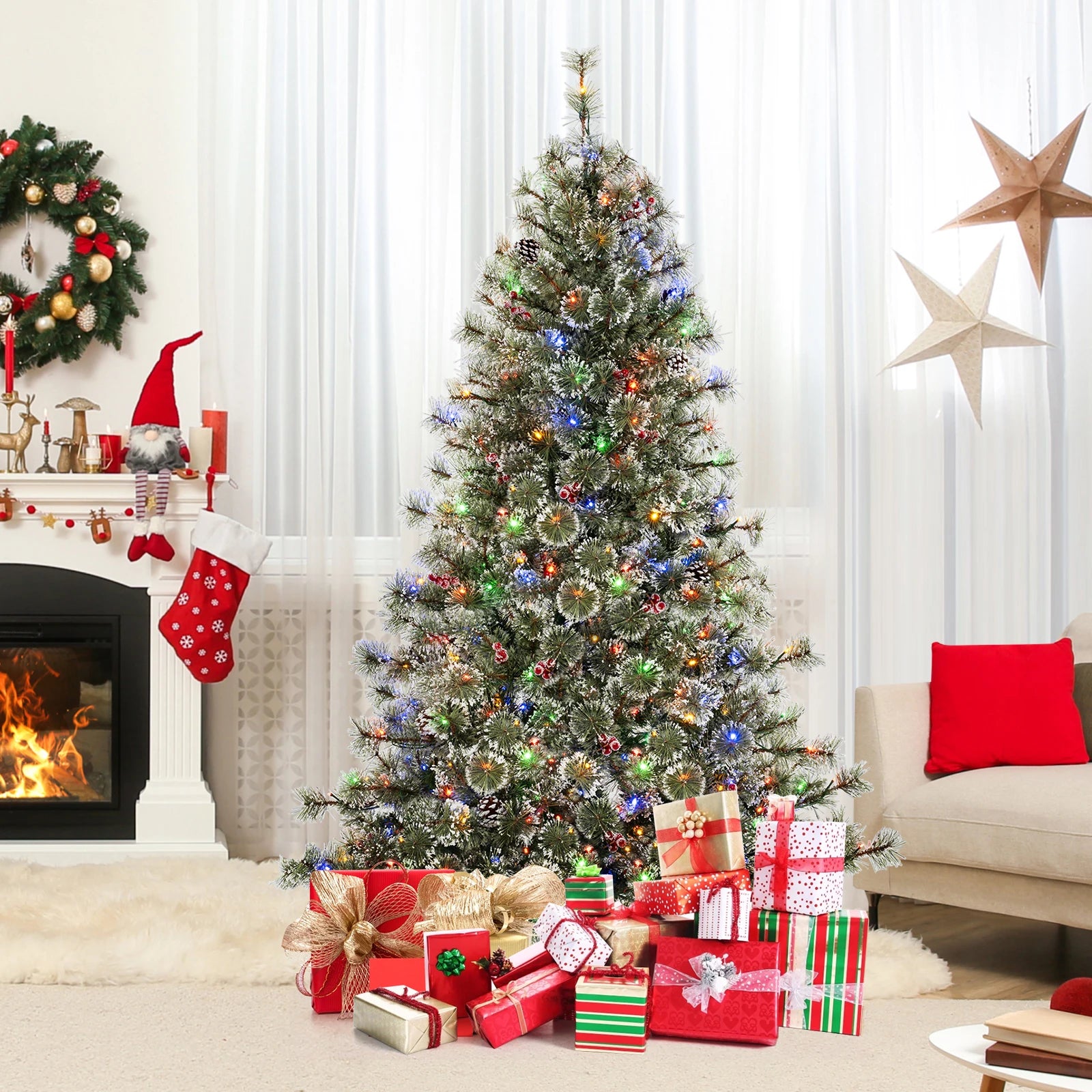 6, 7. 5 and 9 FT Pre-lit Artificial Christmas Tree