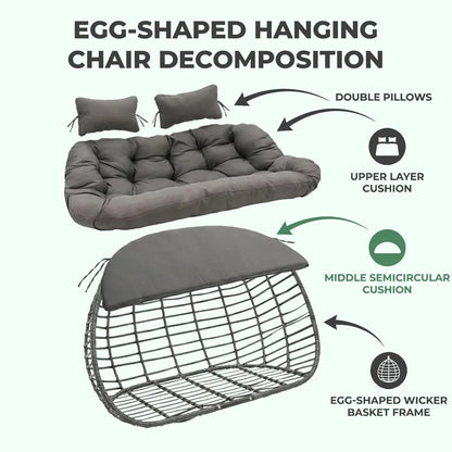 Outdoor Double Egg Swing Chair with Stand