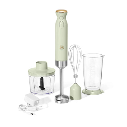 Cordless Immersion Blender with Chopper, Whisk &amp; Measuring Cup
