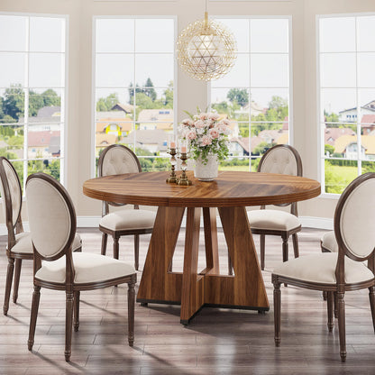 Tribesigns Farmhouse Style Round Dining Table for 4