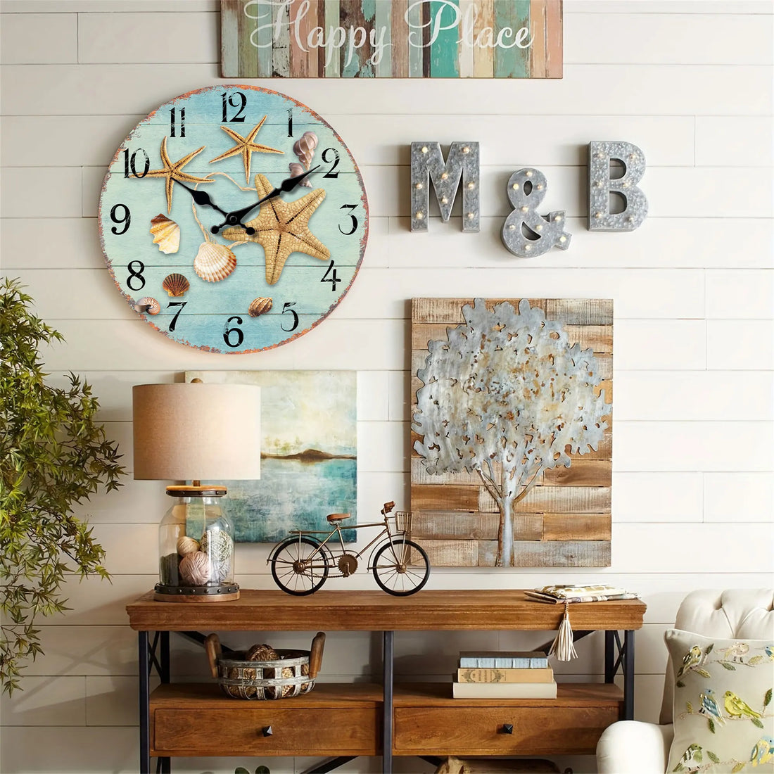 Tropical Summer Beach Wall Clock