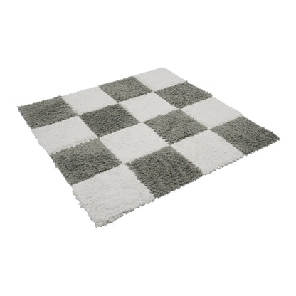 Gray and White Rug Squares