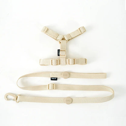 Adjustable Puppy Harness Set Reflective Dog Collar and Leash for Small Dogs Macaron Color Cat Safe Walking Gear Dog Accessories