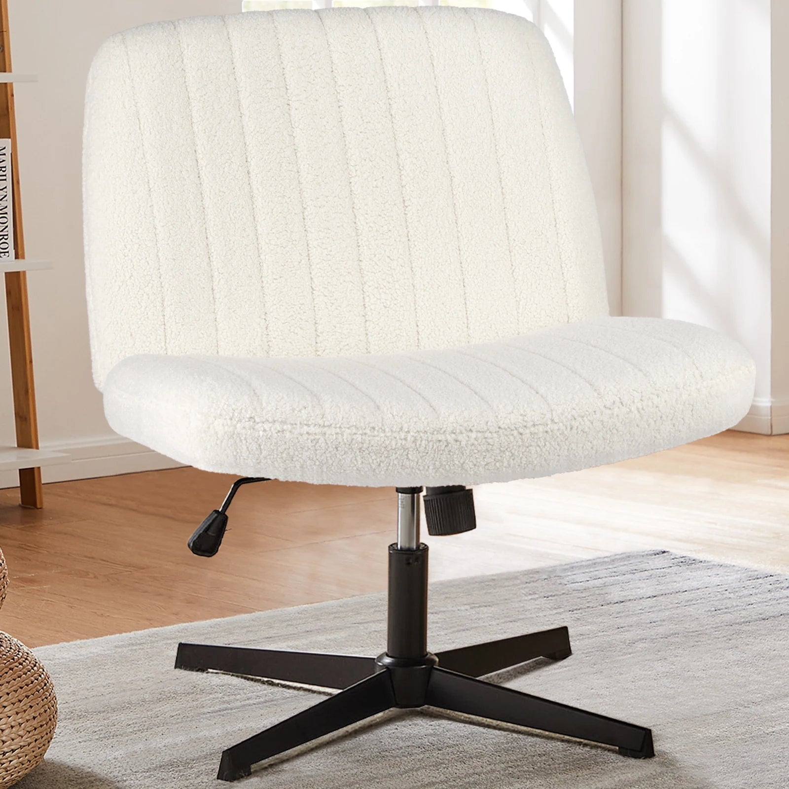 JHK Armless Office Chair in Cloth, Leather or Velvet