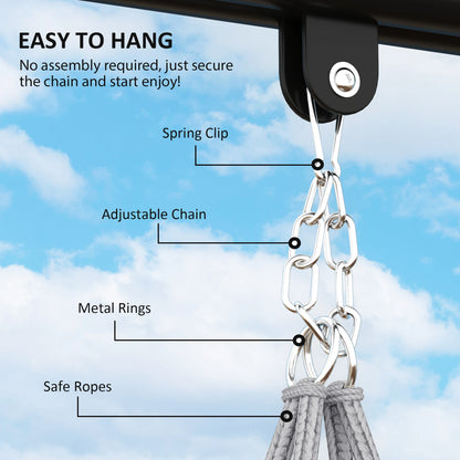 Hanging Macrame Hammock Chair with Cushion