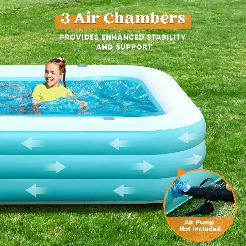 JOYFY Full-Sized Inflatable Swimming Pool with Seats