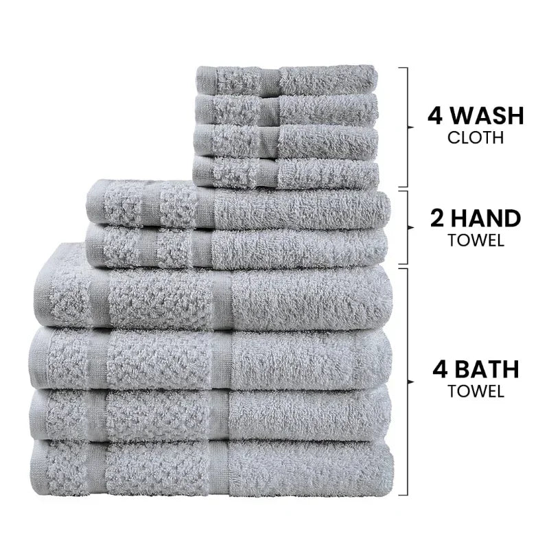10 Piece Towel Set with Softness &amp; Durability