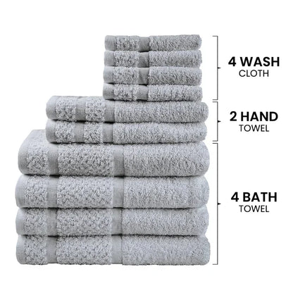 10 Piece Towel Set with Softness &amp; Durability