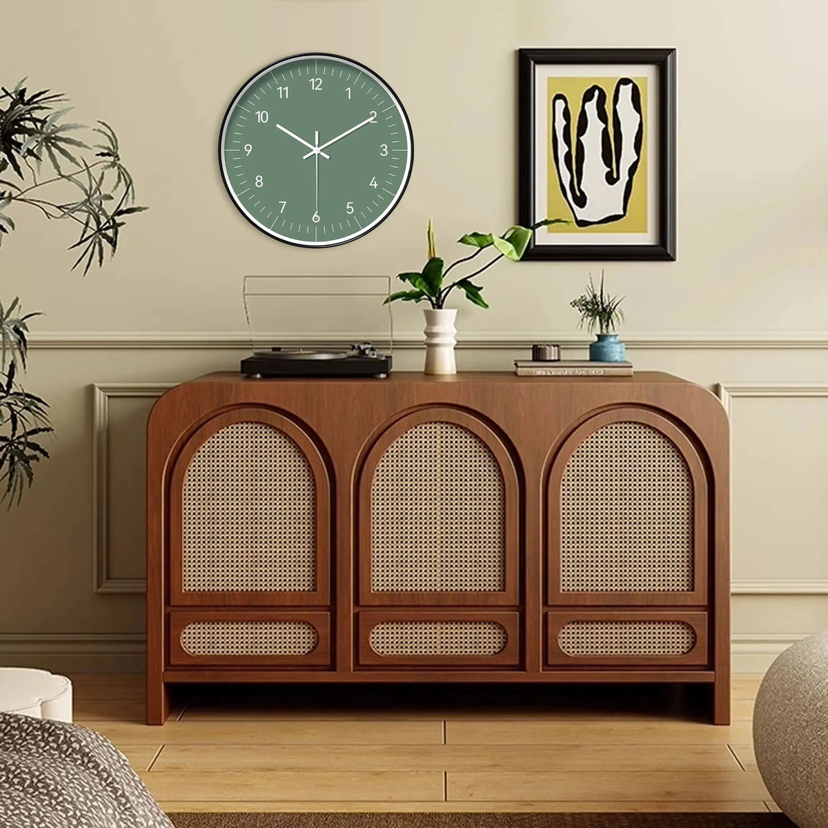 Modern Minimalist Green Wall Clock