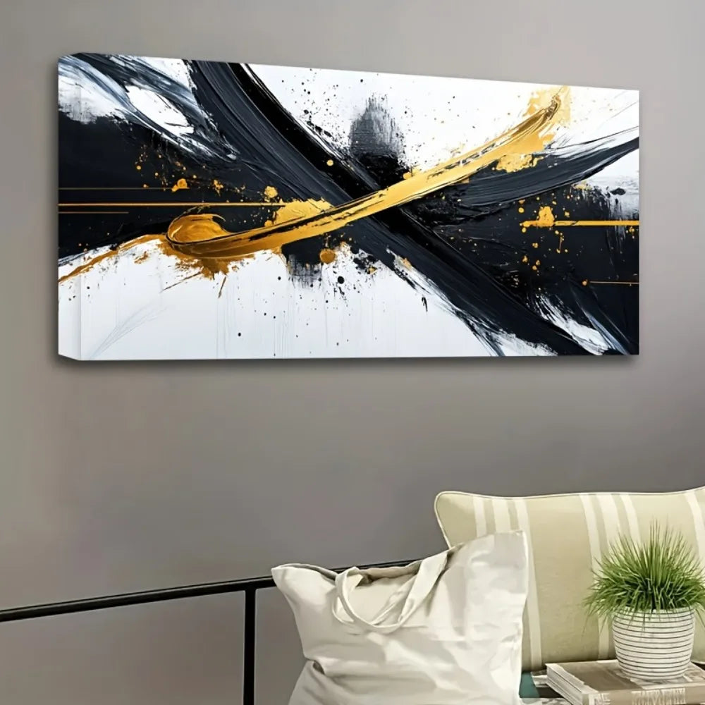 Framed Black and White Abstract Mural Wall Art