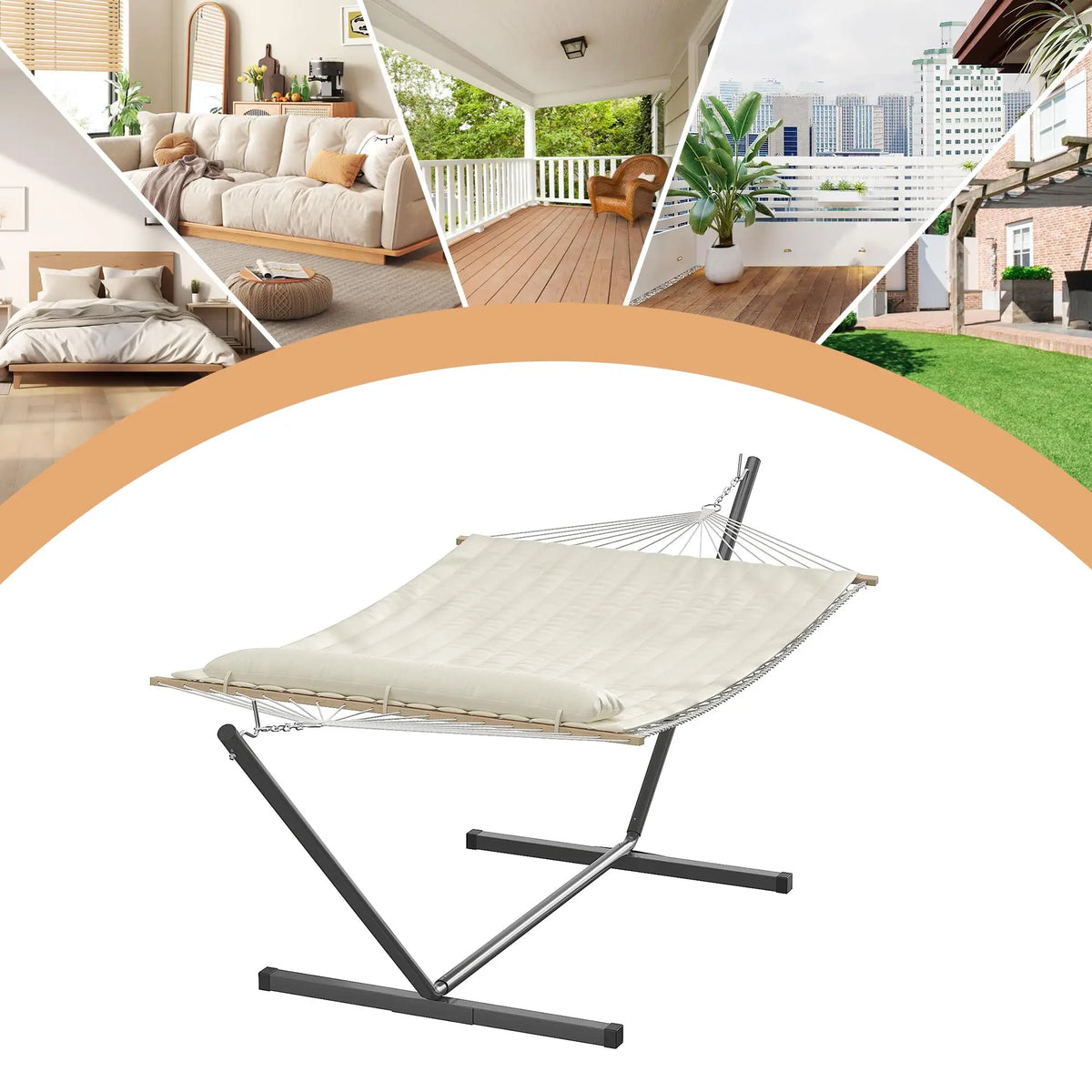 2 Person Heavy Duty Double Hammock with Stand