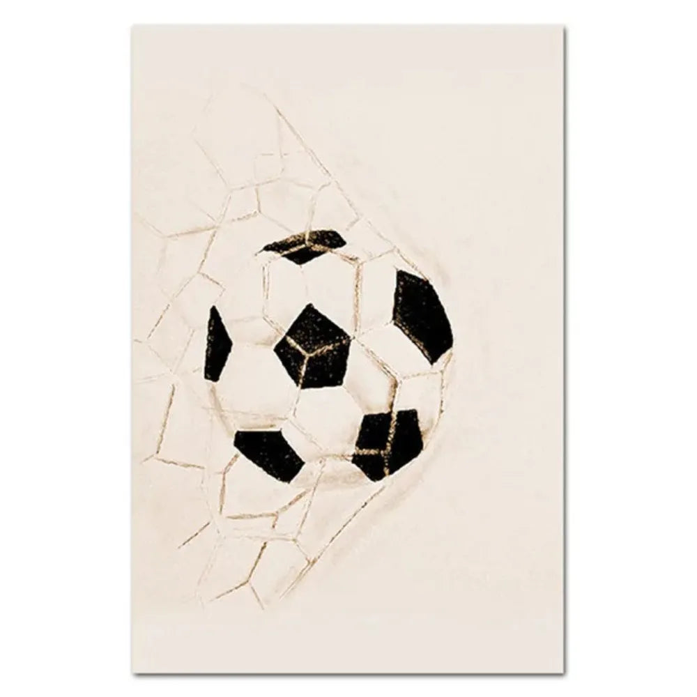 Vintage Inspired Nordic Canvas Wall Art Highlighting Baseball, Football, Soccer, Basketball