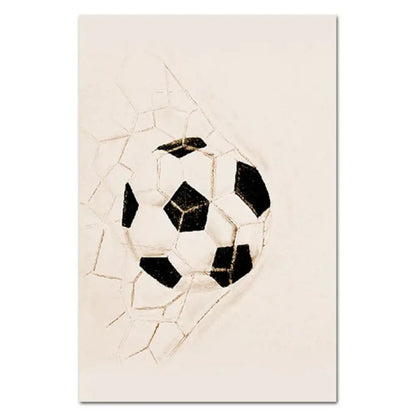 Vintage Inspired Nordic Canvas Wall Art Highlighting Baseball, Football, Soccer, Basketball