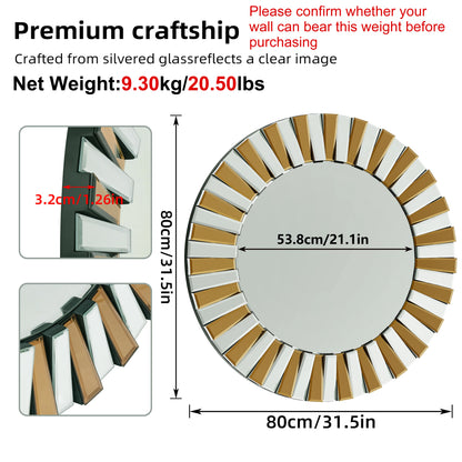 Round Starburst Decorative Wall Mirror