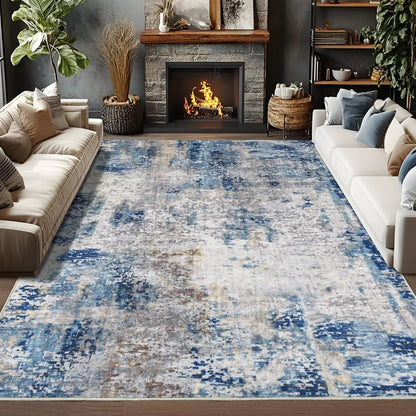 VIKAMA Modern Abstract Washable Area Rug