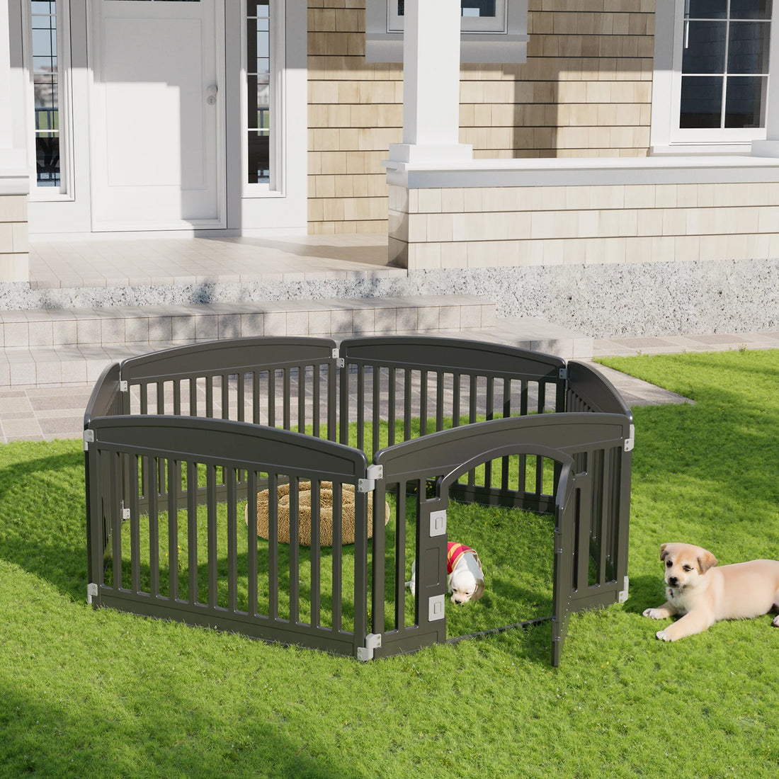 JHK 4- or 6-Panel Foldable Plastic Dog Playpen