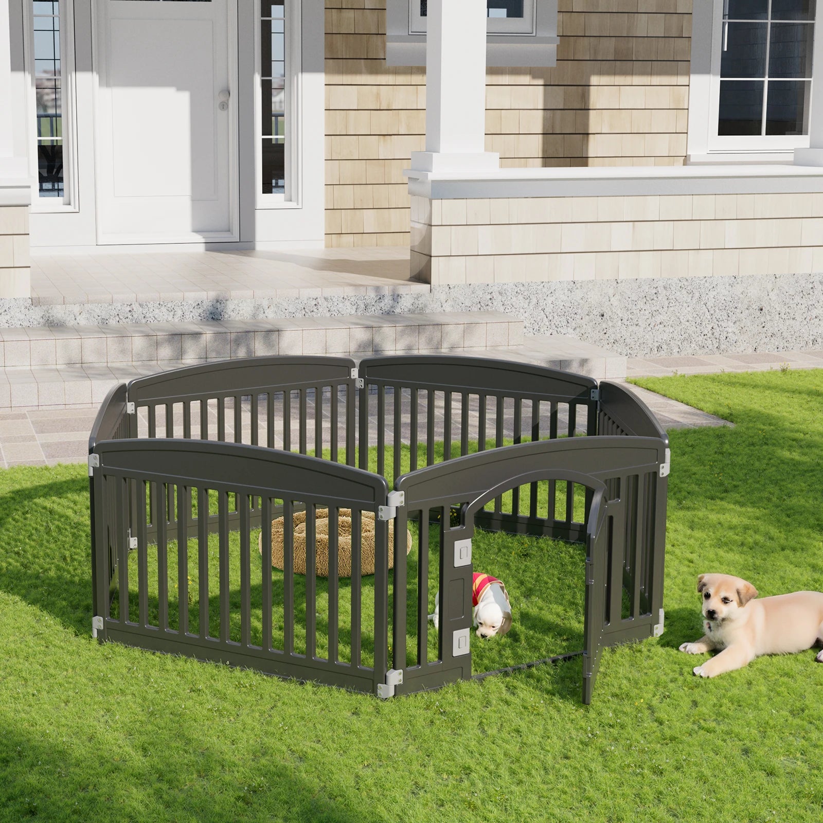 JHK 4- or 6-Panel Foldable Plastic Dog Playpen