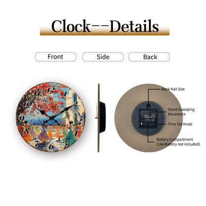 Round Vibrant Dancers Wall Clock