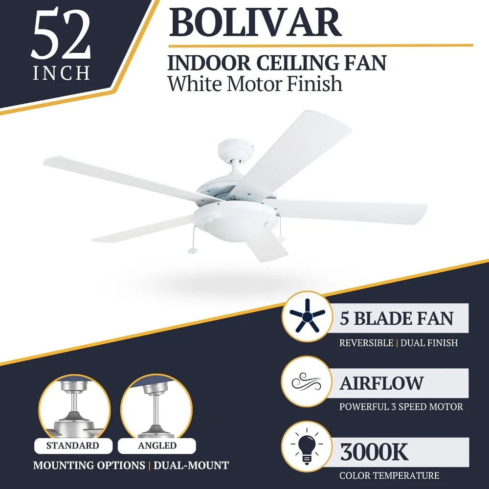 52 Inch Modern LED Ceiling Fan with Light