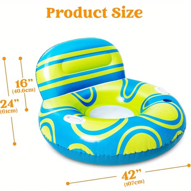 JOYFY Inflatable Float Lounger with Cup Holder