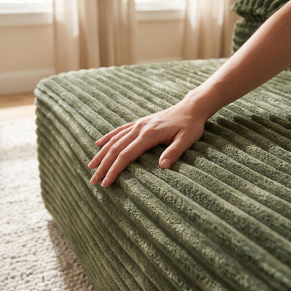 67" Oversized Corduroy Fabric Lounge Chair with Armrests