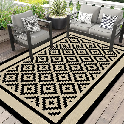 Double-Sided Outdoor Waterproof Reversible Patio Rugs