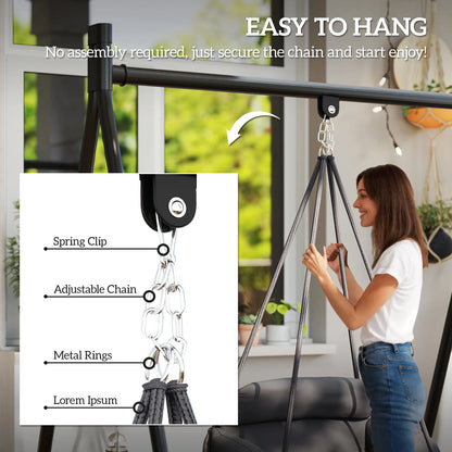 Hanging Macrame Hammock Swing Chair with Cushion