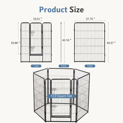 JHK 6 Panel Foldable Metal Dog Playpen