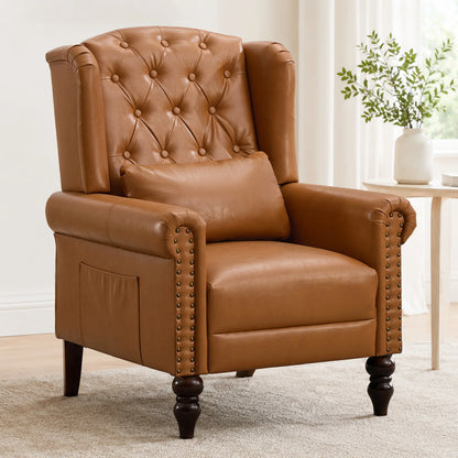 TCGBKAF Vintage Floral Fabric Wingback Accent Chair, Mid-Century Modern Upholstered Armchair, Mid Back Single Club Sofa Chair with Arms for Home