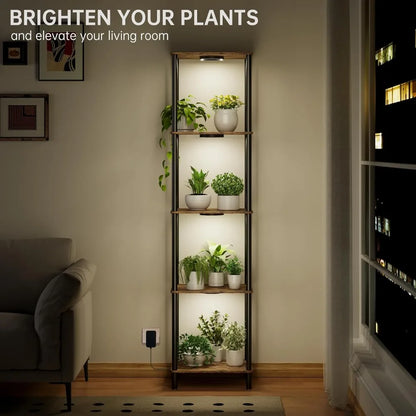 66 Inch 5-Tiered Plant Stand with Grow Lights