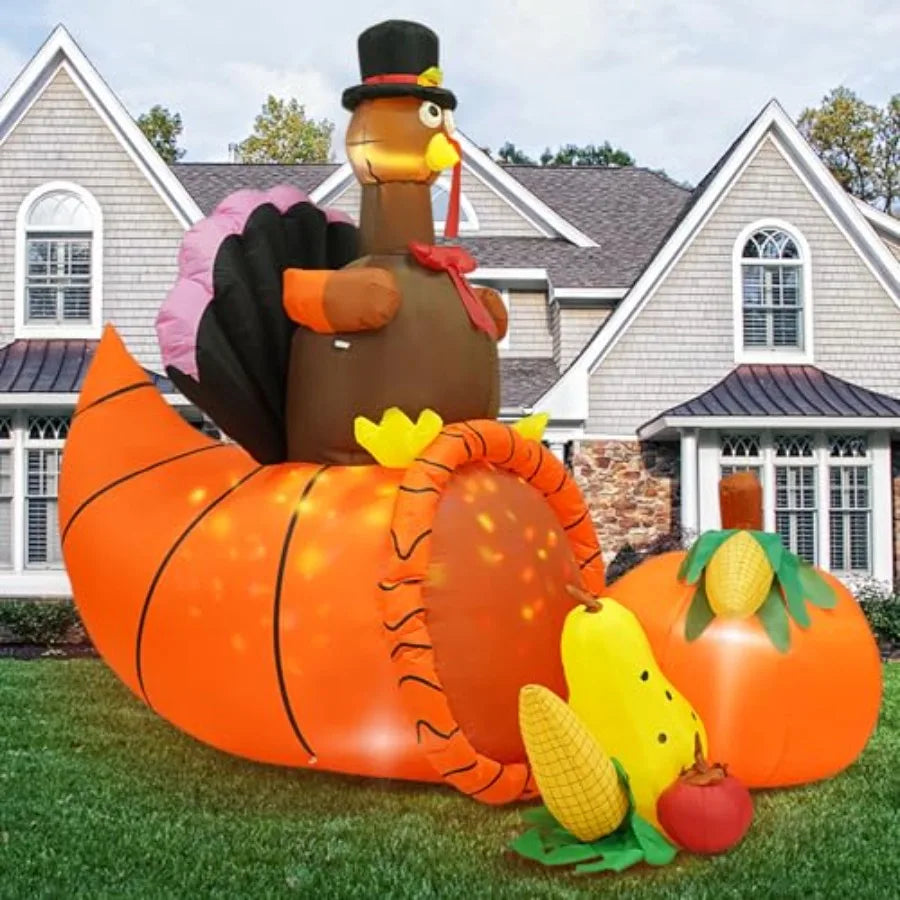 7 Foot Outdoor Thanksgiving Turkey Inflatable Decoration