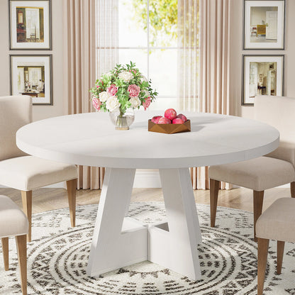 Tribesigns Farmhouse Style Round Dining Table for 4