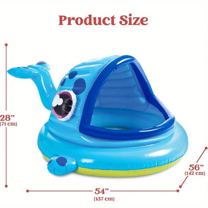 JOYFY Inflatable Whale Baby Pool with Built In Shade