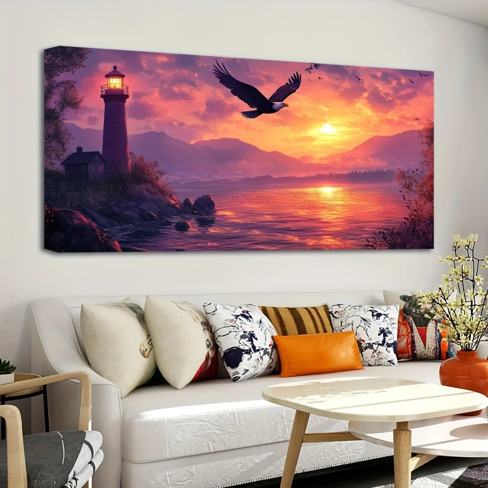 Lighthouse Landscape Canvas Interior Wall Art Decoration