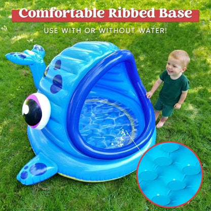 JOYFY Inflatable Whale Baby Pool with Built In Shade