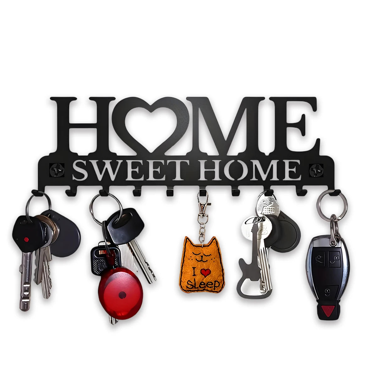 Black Metal Wall Mounted Key Holder