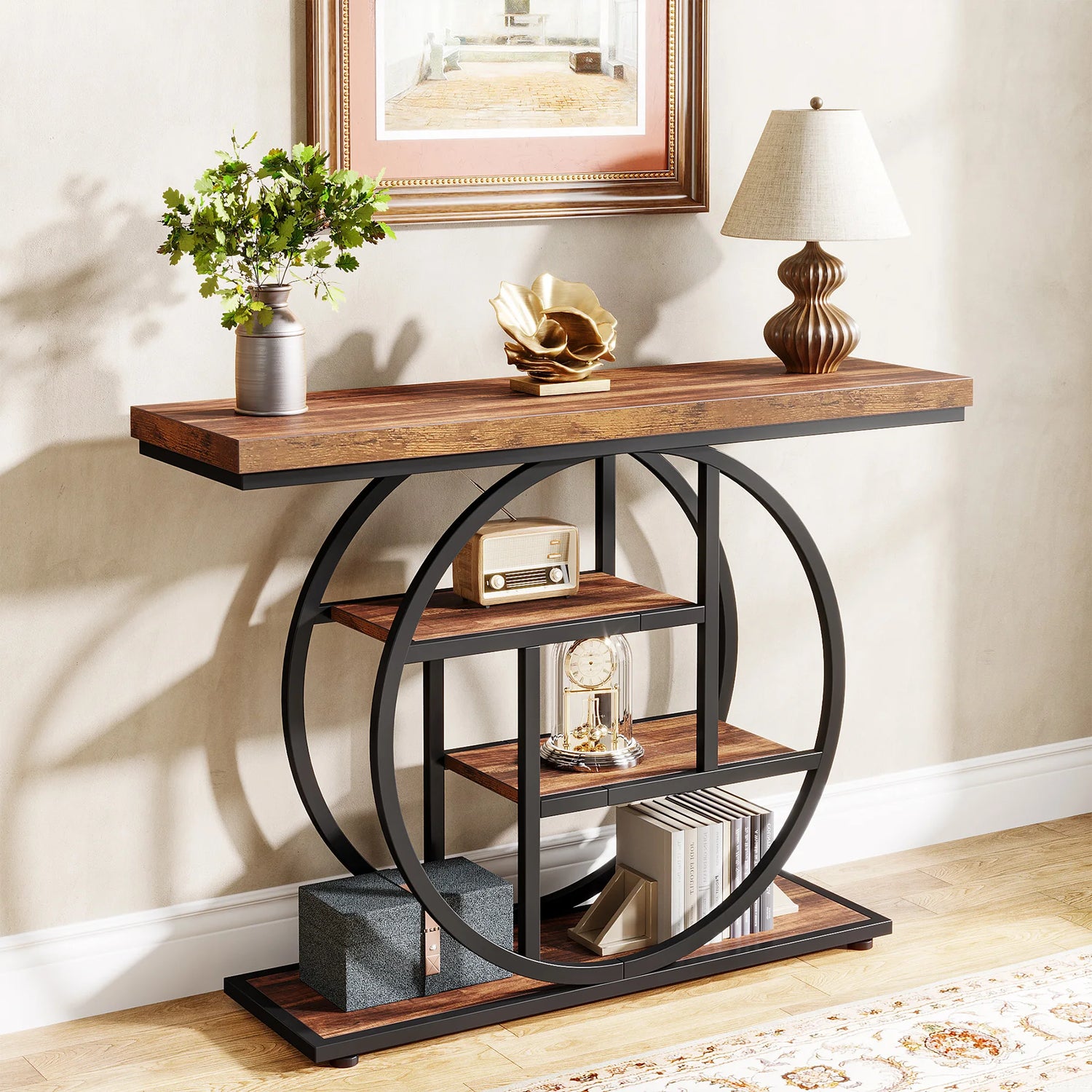 Tribesigns 4-Tier Console Table with 4 Shelves