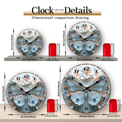 Elegant Butterfly Floral Wall Clock