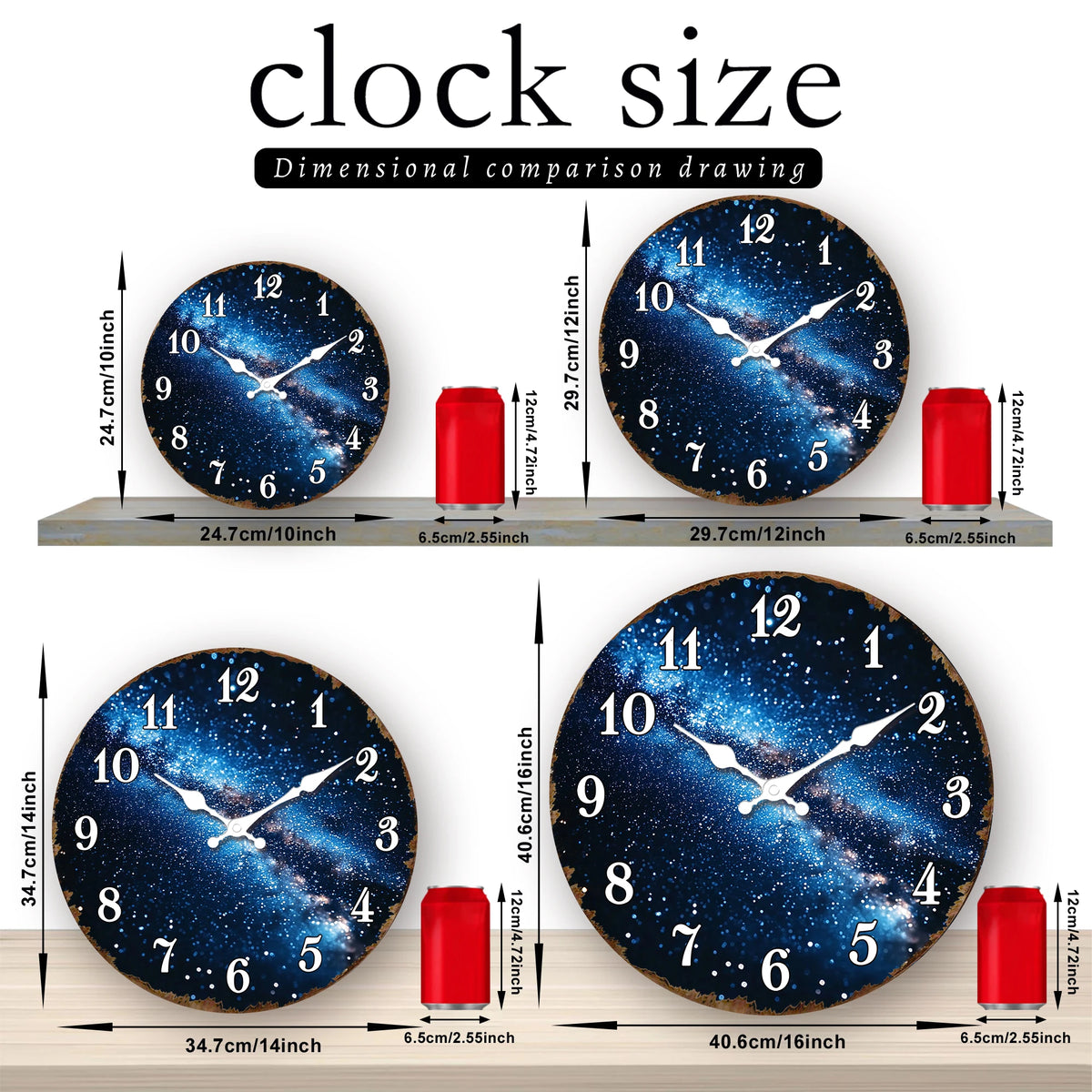 Starry Galaxy Cosmic Nebula Round Wall Clock